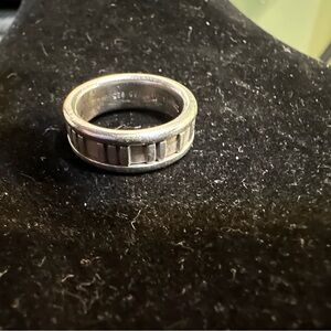 Tiffany & Co. Atlas Sterling Silver Roman Numerals Band Ring